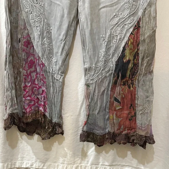 Young Threads Bohemian Wide Leg Pants with Patchwork Design - Picture 2 of 11